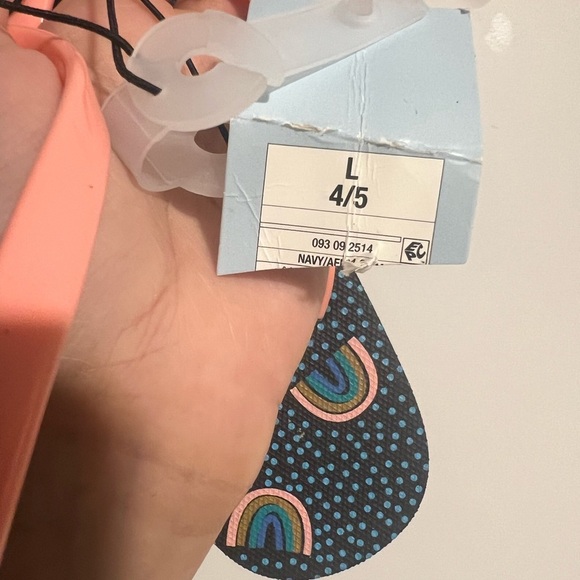 Cat and jack flip flops new rainbow style navy color size 4/5 kids Sandler new - Picture 5 of 6